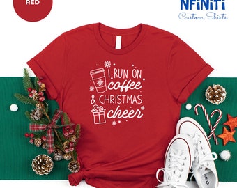 Coffee And Christmas Cheer Shirt, Coffee Lover Gift