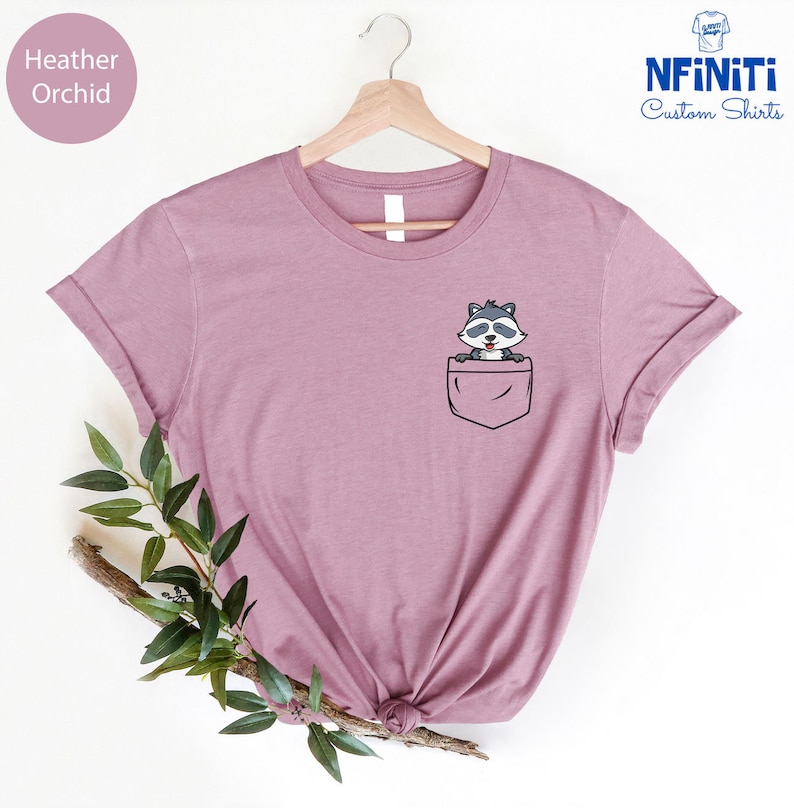 Racoon Lover Shirt, Pocket Shirt Cute Racoon Shirt, Racoon Pocket Shirt, Minimal Shirt, Racoon Shirt, Funny Animal Shirt, Gift Shirt 画像 6