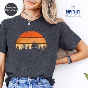 Camping Gift Shirt, Forest Themed Shirt, Tree Shirt, Adventure Is Calling, Sunset Themed Shirt, Wildlife Tee, Wilderness, Pine Tree