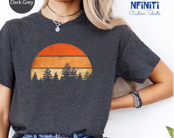 Camping Gift Shirt, Forest Themed Shirt, Tree Shirt, Adventure Is Calling, Sunset Themed Shirt, Wildlife Tee, Wilderness, Pine Tree