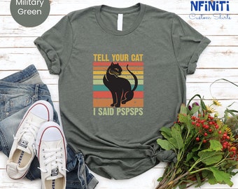 Funny Black Cat Tee: Retro Vintage Cat Lover Gift