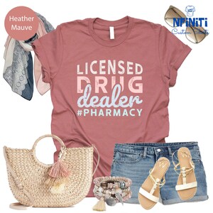 Licensed Drug Dealer Pharmacy Shirt, Funny Pharmacist Tee, Vintage Pharmacy Technician Shirt, Pharmacy Tech Gift, Pharmacy Student Grad Gift image 3