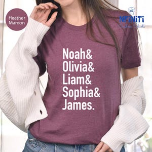 Custom Ampersand Names List Shirt, Personalized Gift, Custom Shirt, Personalized Names Shirt, Custom Name List Shirt, Custom Matching Shirt