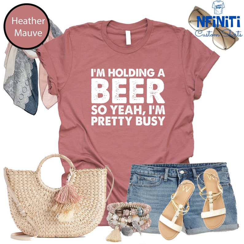 Funny Beer T-Shirt, I'm Holding a Beer, Day Drinking Tee image 4