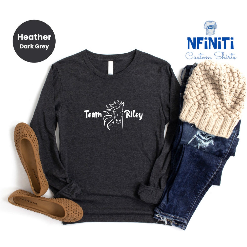 Shirtless Style Custom Horse Team Long Sleeve, Horse Team Long Sleeve Tee, Horse Long Sleeve, Horse Gift, Animal Long Sleeve, Personalized Horse Long Sleeve