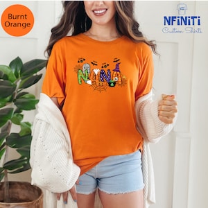 Personalized Name Halloween Doodle Alphabet Letters Tee, Custom Halloween Name Shirt, Spooky Season Customized Tshirt, Halloween Tshirt