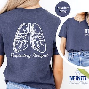 Custom Respiratory Therapist Name Front Back Shirt, Respiratory Nurse Pocket Print Personalized Shirt, Pullmonologist Shirt, Rt Lung Shirts