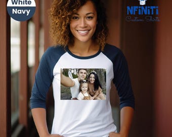 Custom Photo Raglan Shirt: Personalized Family Picture Baseball Jersey