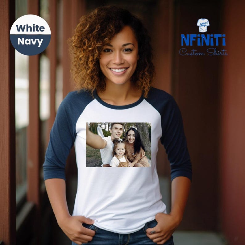 Custom Photo Raglan Shirt: Personalized Family Picture Baseball Jersey ...