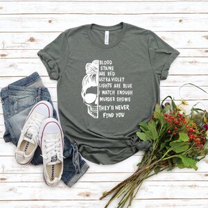 Messy Bun Serial Killer Shirt, Horror Movie Tee image 6