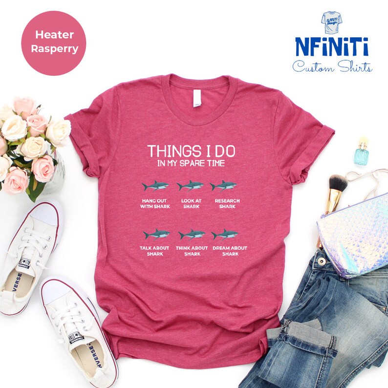Funny Shark Lover T-Shirt: Things I Do In My Spare Time image 4