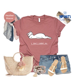 Funny Easter Shirt, Sarcastic Bunny Tee, Cute Rabbit Shirts, Sleeping Bunny Shirt, IDC T-shirt, I Don&#39;t Carrot All T-Shits, Rabbit T-Shits