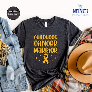 Childhood Cancer Gold Ribbon Warrior Shirt, Awareness Childhood Cancer Support Shirt, Pediatric Cancer Survivor Shirt, Child Cancer Shirt