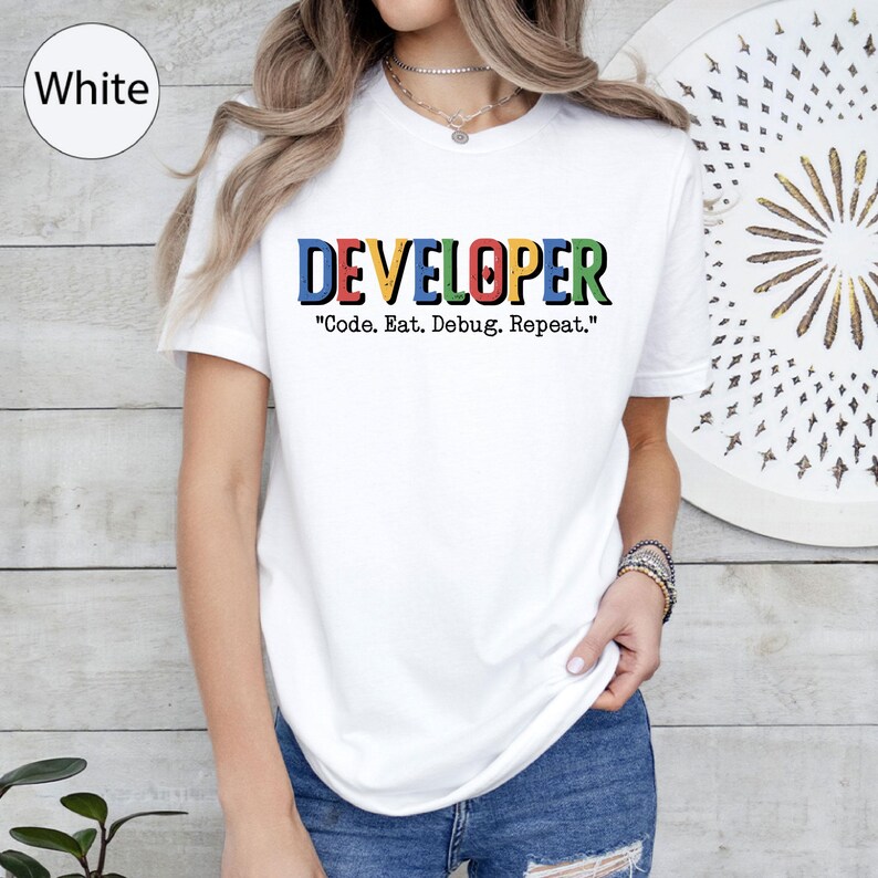 Developer Shirt, Code Eat Debug Repeat Tee, Funny Programmer, Software Developer Gift T Shirt, Funny Developer Tee, Coding Humor Tee afbeelding 10
