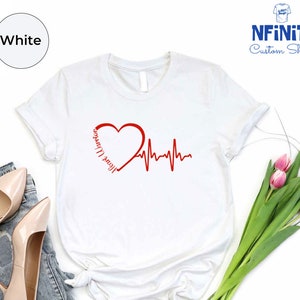 Heart Warrior Gift, Heart Attack Survivor Shirt, Heart Disease Awareness Shirt, Red Ribbon, National Heart Month Tee Shirt, Heart Warrior image 2