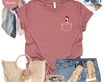 Funny Chicken Pocket T-Shirt, Chicken Lady Gift
