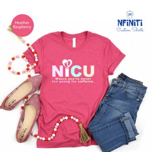 Caffeine Lover NICU Nurse Shirt: Retro Neonatal Intensive Care Unit zdjęcie 6