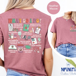 Funny School Nurse Back Print T-shirt, Appreciation Gift