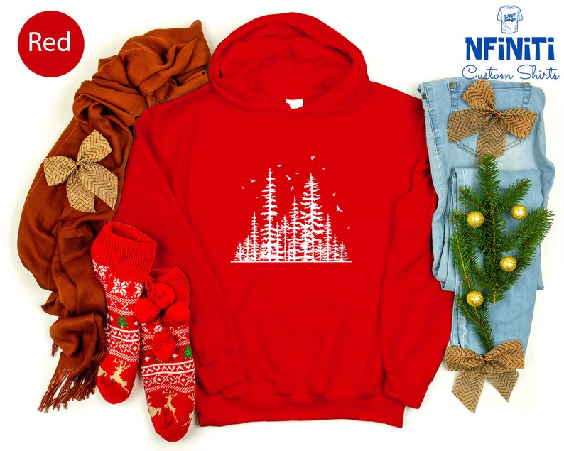 Forest Sweatshirt: Pine Tree Graphic, Adventure Hoodie image 8