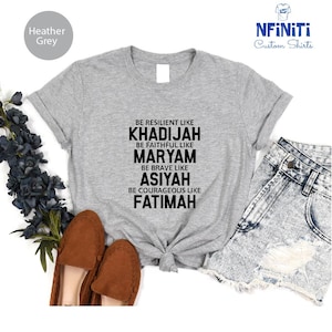 a t - shirt with the words, be patient like khadjah mary