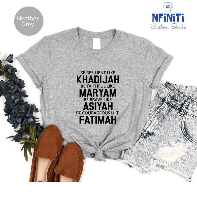 a t - shirt with the words, be patient like khadjah mary