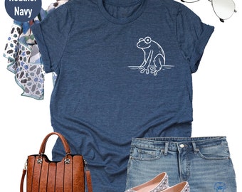Frog Pocket T-Shirt, Cute Frog Tee, Little Frog T-Shirt, Graphic Tee, Cute Frog Shirt for Gift, Funny Frog Shirt,Pocket Frog Shirt,Frog Gift