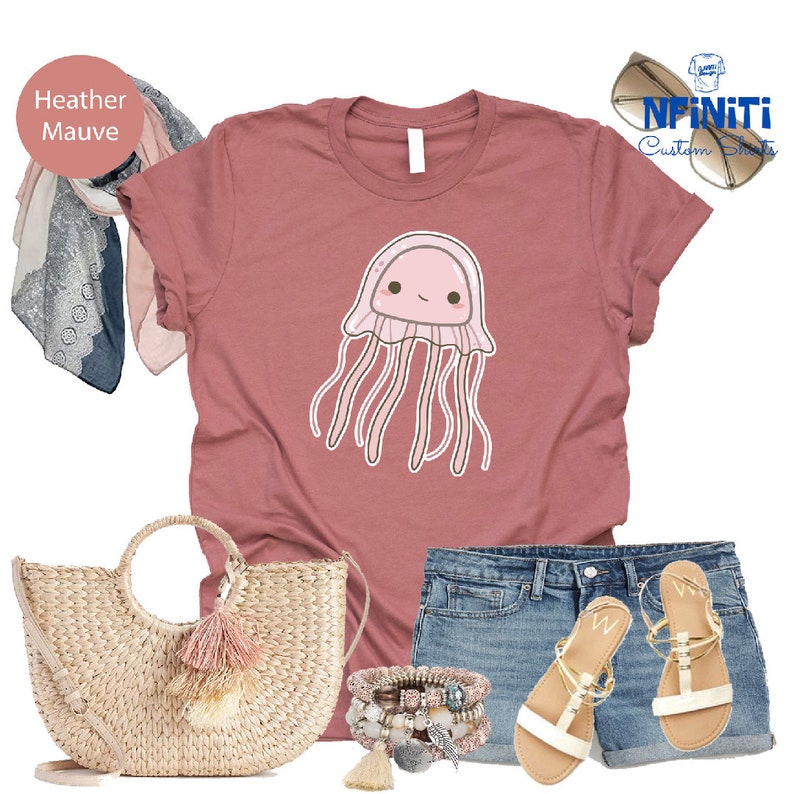 Jellyfish Shirt, Ocean Lover Tee, Cute Jellyfish Tee, Marine Biologist, Ocean Shirt,Ocean animals Tee,Funny Animal Gift,Jellyfish meme Shirt image 3