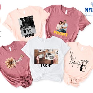 Custom Photo T-Shirt, Personalized Logo or Text Shirt, Gift for Her