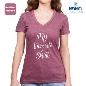Custom V-Neck Shirt, Customize Your Own V Neck Shirt With Text, Custom Made Vneck Shirt, Personalized V- Neck T-Shirt, Make Your Own V- Neck