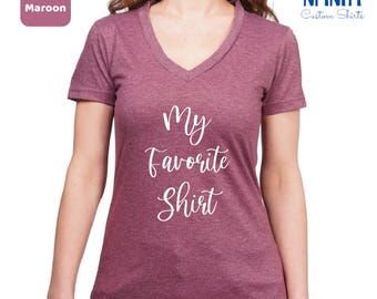 Custom V-Neck Shirt: Personalized Text Tee