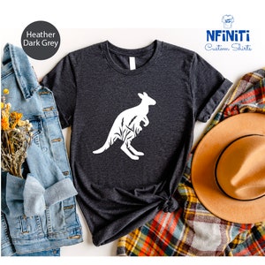 Kangaroo Shirt, Kangroo Floral Shirt, Cute Australian Kangaroo Shirt, Australia Shirt, Kangroo Lover Shirt, Marsupial Australia Floral Shirt image 2