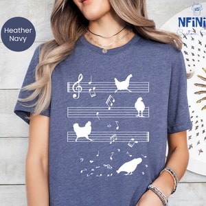 Music Note Chicken Shirts, Chicken Lover Music Teacher Gift, Farm Girl Musician Shirts, Gardening Shirt, Dancing Chicken Music Note Shirt