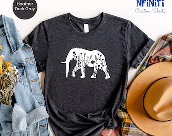 Floral Elephant T-Shirt: Animal Lover Gift