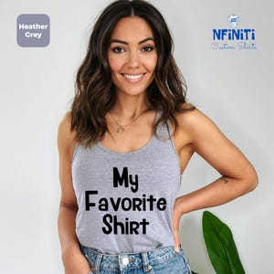 Custom Text Tank Top For Women, Personalized Text Workout Tank Top, Customized Tank Tops, Racerback Tank Top, Custom Design Tank