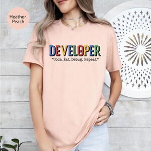 Developer Shirt, Code Eat Debug Repeat Tee, Funny Programmer, Software Developer Gift T Shirt, Funny Developer Tee, Coding Humor Tee afbeelding 8