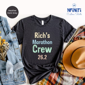 Custom Marathon Crew Shirt, Marathon Squad Matching Tshirt, Marathon Runner Tee, Running Gift, Personalized Athlete Shirt, Gift For Athlete