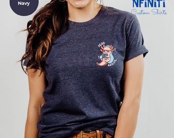 Reader Axolotl Shirt: Bookish Salamander Tee, Funny Axolotl Gift