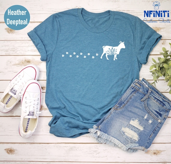Floral Goat Shirt: Farm Animal Tee, Goat Lover Gift