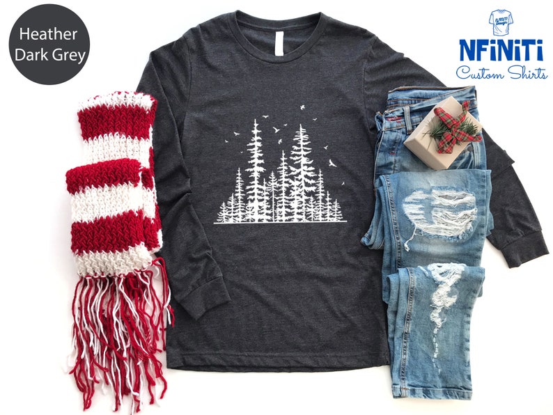Forest Sweatshirt: Pine Tree Graphic, Adventure Hoodie image 6