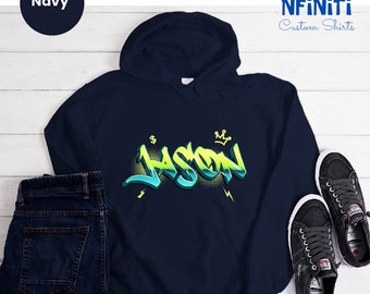 Graffiti Name Hoodie, Custom Name Hoodie,Airbrush Name Personalized Hoodie,Graffiti Art Name Hoodie, Custom Gift Hoodie,Monogram Name Hoodie