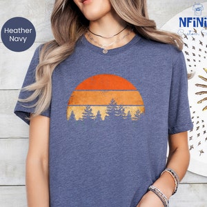 Camping Gift Shirt, Forest Themed Shirt, Tree Shirt, Adventure Is Calling, Sunset Themed Shirt, Wildlife Tee, Wilderness, Pine Tree