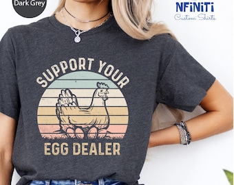 Retro Chicken Shirt: Support Your Local Egg Dealer Tee