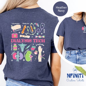 Custom Pocket Name Dialysis Technician Front Back Shirt, Personalized Kidney Dialysis Nurse Shirt, Dialysis Crew Matching Tee, Dialysis Tee