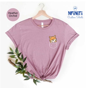 Fox Pocket T-Shirt, Cute Fox Tee, Little Fox T-Shirt, Graphic Tee, Cute Fox Shirt for Gift, Funny Fox Shirt,Pocket Shirt,Fox lover kids gift image 7