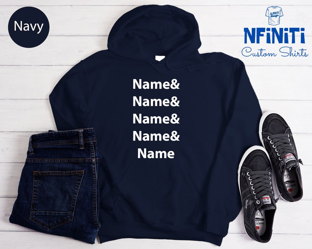 Custom Ampersand Names Hoodies Personalized Gift Custom Etsy