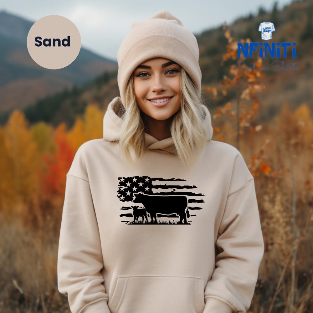 Farmer Cow Gift Hoodie, Usa Cow Farm Hoodie ,Farm Cow Hoodies, Farmer American Flag Hoodie ,Cute Farm Animal Hoodie, Farmer Gift Hoodie