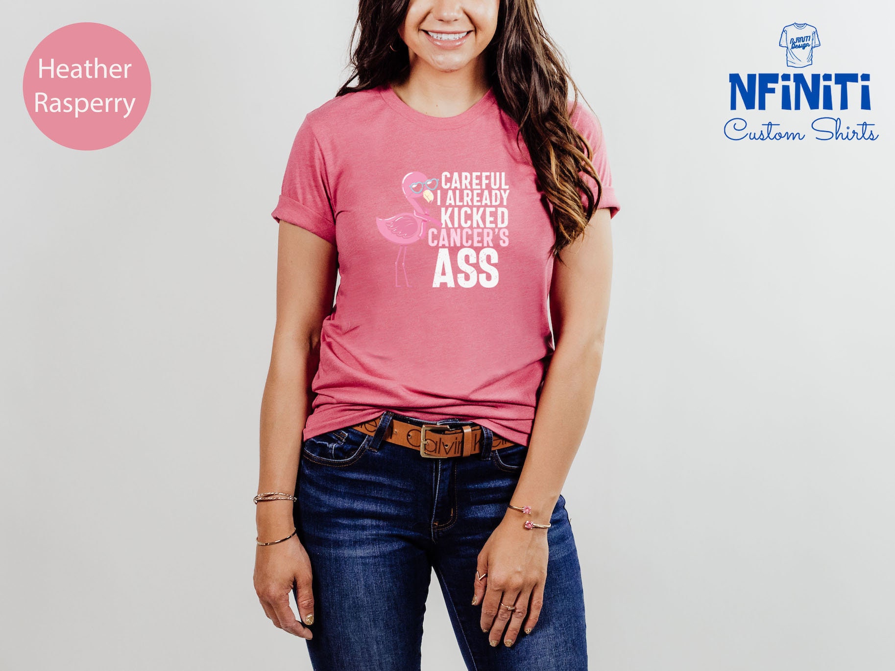 Careful I Already Kicked Cancer's Ass Bucket Hat for Women Men S 並行輸入品 Careful I Already Kicked Cancer\u0027s Ass, Pink October, Cancer