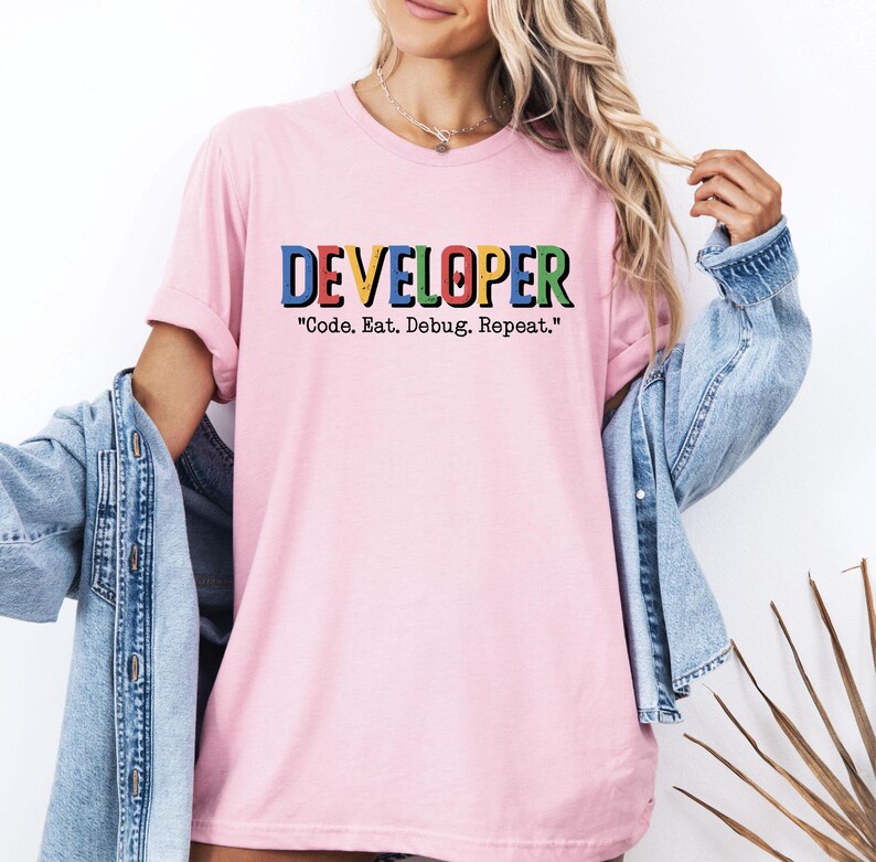 Developer Shirt, Code Eat Debug Repeat Tee, Funny Programmer, Software Developer Gift T Shirt, Funny Developer Tee, Coding Humor Tee afbeelding 11