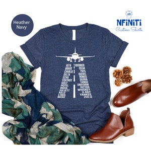 Aviation Shirt, Airplane lover Gift Tee, Aviation Alphabet Phonetic Shirt, Airplane Landing T-shirt, Airline Pilot Tee, Flying Planes Tee