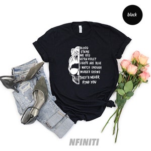 Messy Bun Serial Killer Shirt, Horror Movie Tee image 3